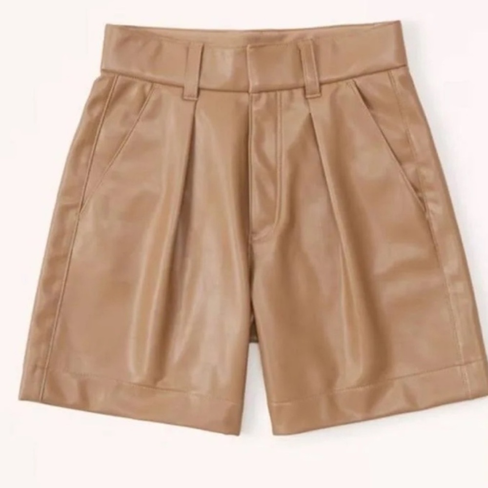 Abercrombie & Fitch Brown Vegan Leather Shorts